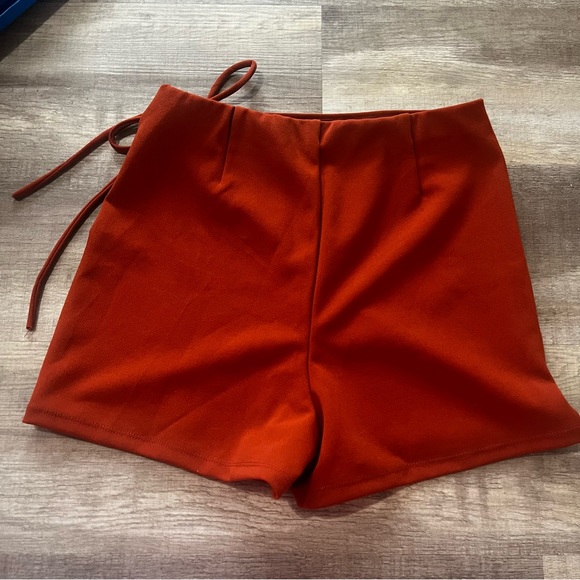 Papaya Burnt Orange Wrap Skort - Picture 2 of 5
